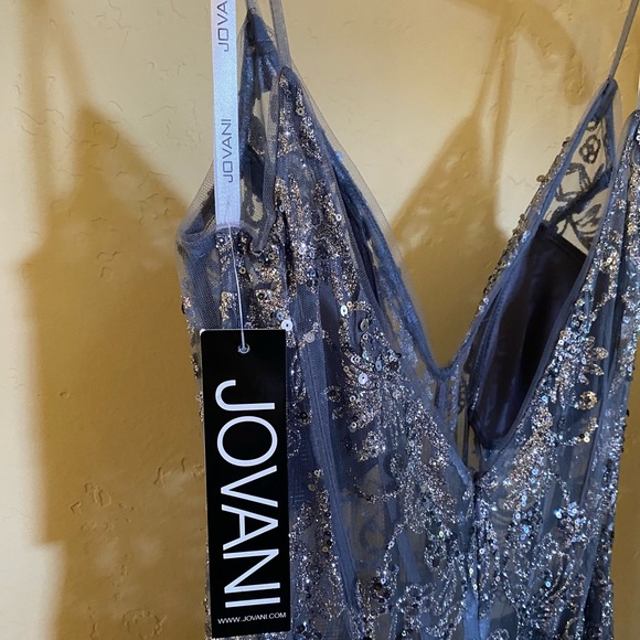 Jovani Sequined Illusion Corset Mermaid Gown - Picture 6 of 8